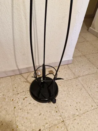 Lámpara de pie floral cristal y metal