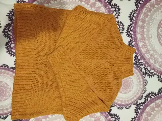 Jersey cuello alto mujer naranja