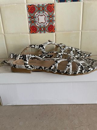 Sandali Enrico Coveri Pitone Nero Bianco