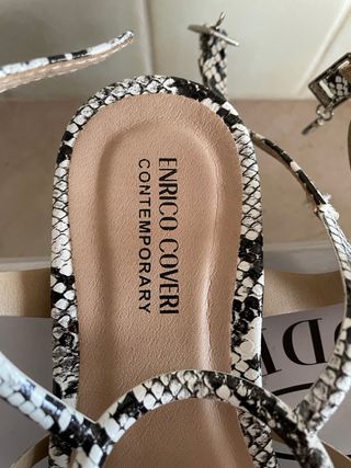 Sandali Enrico Coveri Pitone Nero Bianco