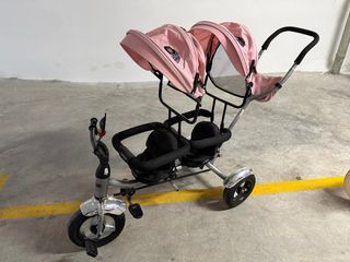 Triciclo doble rosa