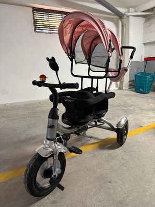 Triciclo doble rosa