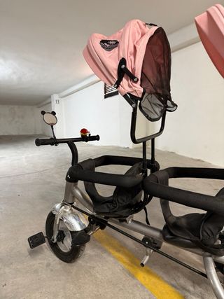 Triciclo doble rosa