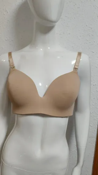 Sujetador de lactancia nude, copa D