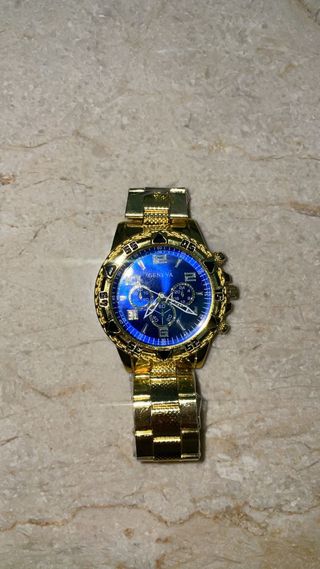 Reloj Geneva Dorado y Azul