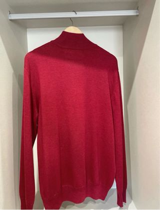 Jersey burdeos hombre cuello cremallera