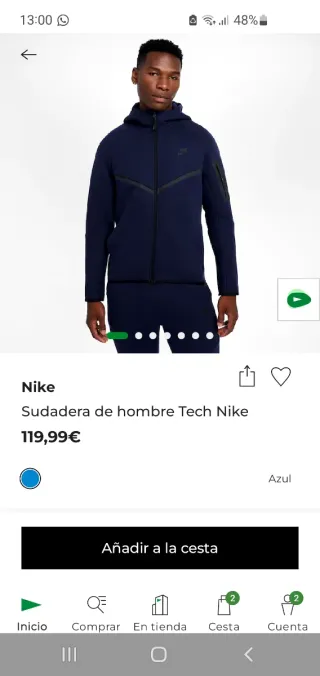 Sudadera Nike Tech Azul Original