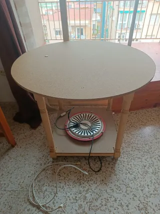 Mesa camilla redonda con brasero