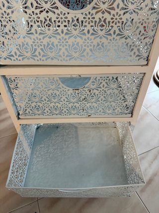 Cajonera blanca madera y metal