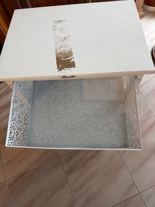 Cajonera blanca madera y metal