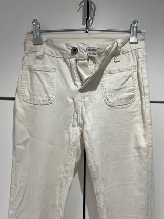 Pantalón flare blanco niña T. XS/34