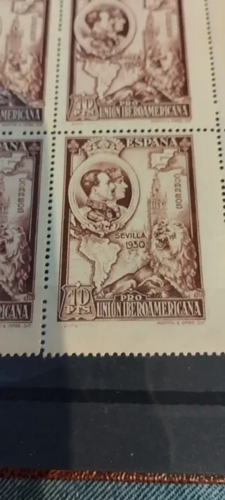 Pliego 25 Sellos Pro Unión Iberoamericana 1950