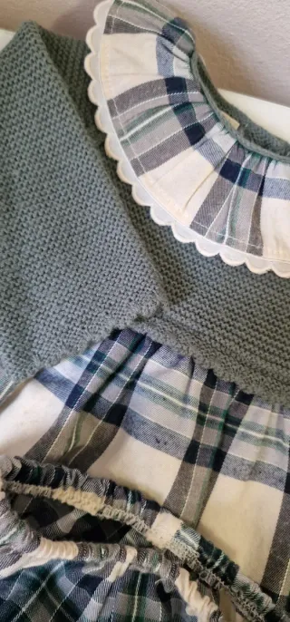 Conjunto bebé niña vestido y braguita