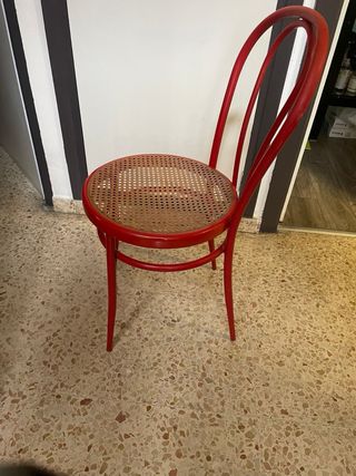 4 Sillas Rojas Estilo Thonet