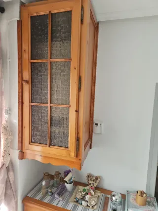 Mueble cubre caldera madera pino con cristal