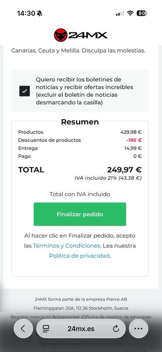 Carpa 3x3 24MX Motocross