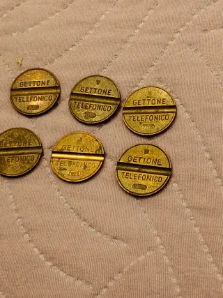 6 gettoni telefonici antichi