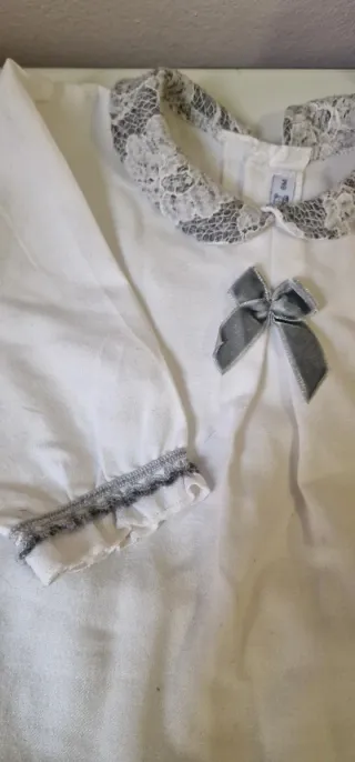 Conjunto bebé niña blanco y encaje
