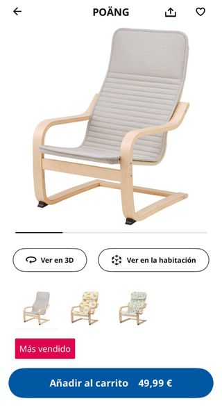 2 Sillones Poäng Ikea para niños.