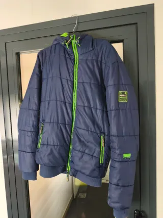 Abrigo Superdry Talla S Azul y Verde