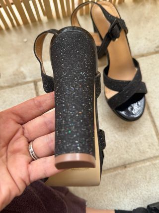 Zapatos de tacón con plataforma y brillos