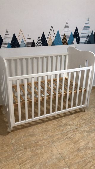 Cuna Trama Blanca + Colchón