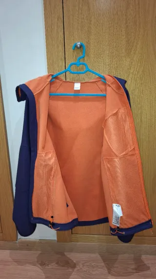 Chaqueta Montaña Hombre Quechua Azul Naranja. L