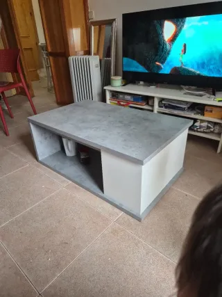 Mesa de centro piedra y madera