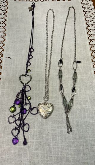 Set 3 Collane Cuore e Perle