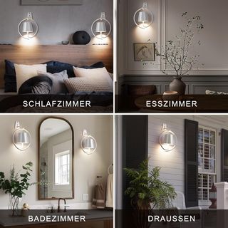 Juego 2 apliques pared LED inalámbricos recargable