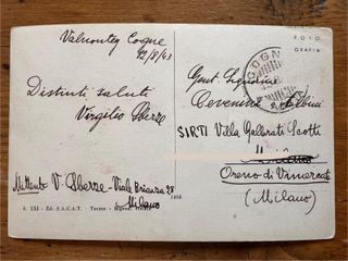 Cartolina Cogne Laghetto Lauson e Stambecchi 1943