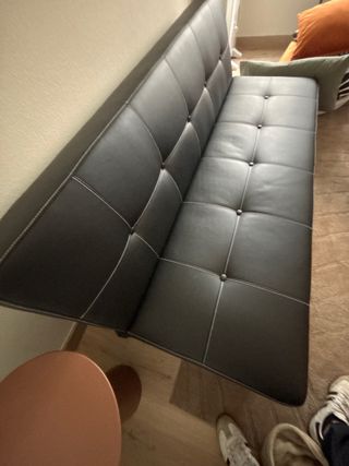 Sofá Cama Negro Piel Sintética PRECIO NEGOCIABLE