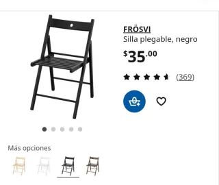 Silla plegable de madera negra