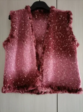 Gilet donna lana merino fatto a mano