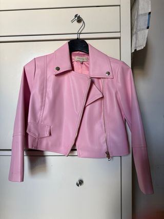 Giacca rosa Twinset bambina similpelle