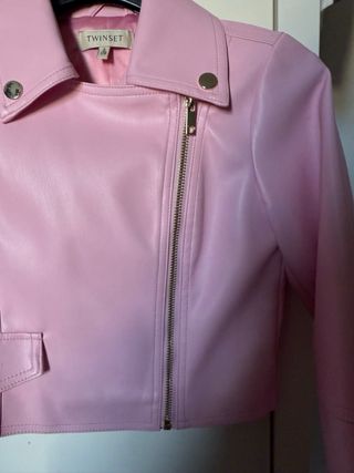 Giacca rosa Twinset bambina similpelle