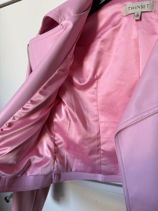 Giacca rosa Twinset bambina similpelle