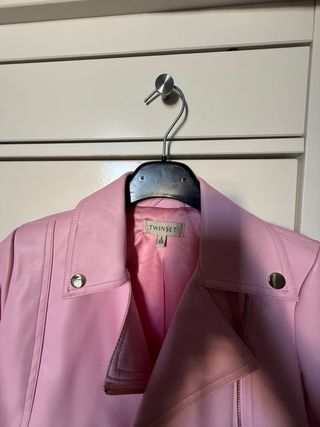 Giacca rosa Twinset bambina similpelle