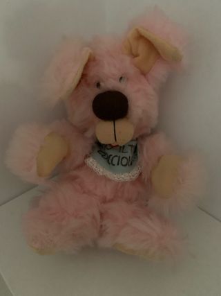 Peluche rosa con bavaglino
