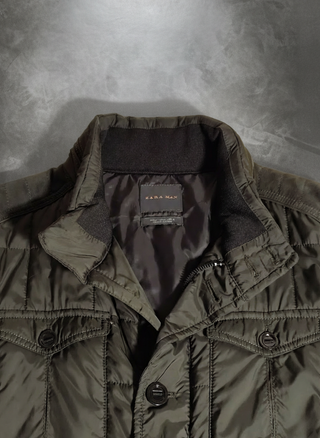 Chaqueta Sahariana Zara Man Verde Oscuro Talla M