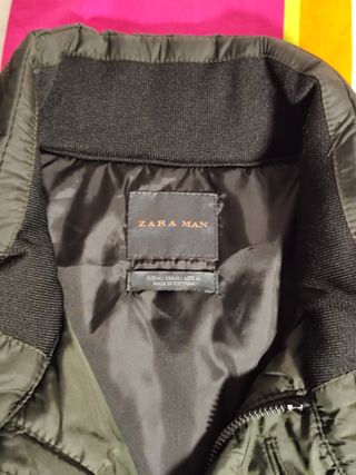 Chaqueta Sahariana Zara Man Verde Oscuro Talla M