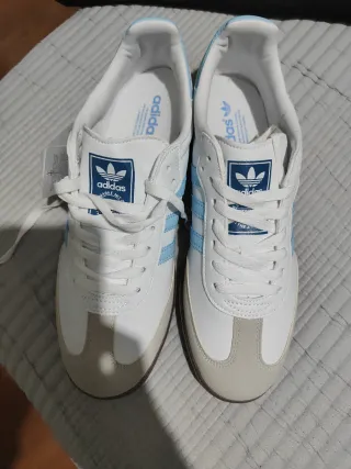 Zapatillas Adidas Samba Blancas y Azules