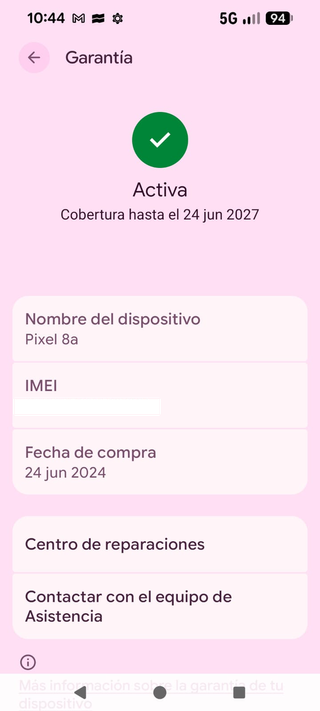 Google Pixel 8a con garantía hasta mayo 2027