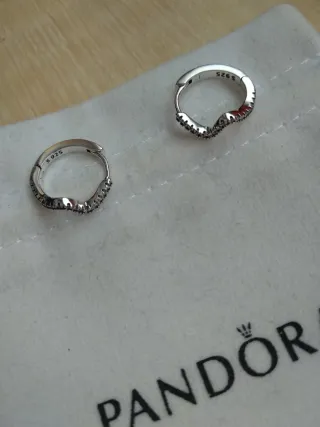 Pendientes Pandora V Corazón Plata