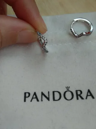 Pendientes Pandora V Corazón Plata