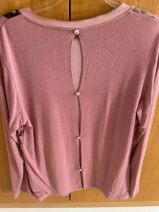 Jersey rosa con estampado de leopardo