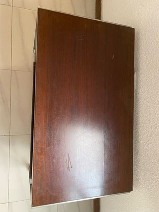 Mesa centro madera y metal con revistero