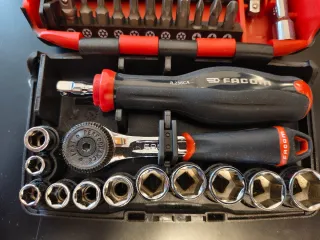 FACOM Rnano carraca 1/4 juego en estuche