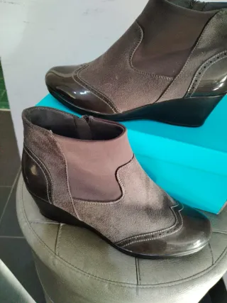 Stivaletti Donna Zeppa N.40 Marrone