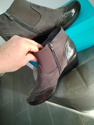 Stivaletti Donna Zeppa N.40 Marrone